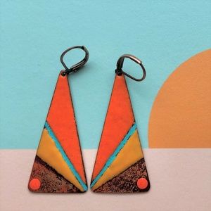 Enamel Alpenglow Sunset Earrings